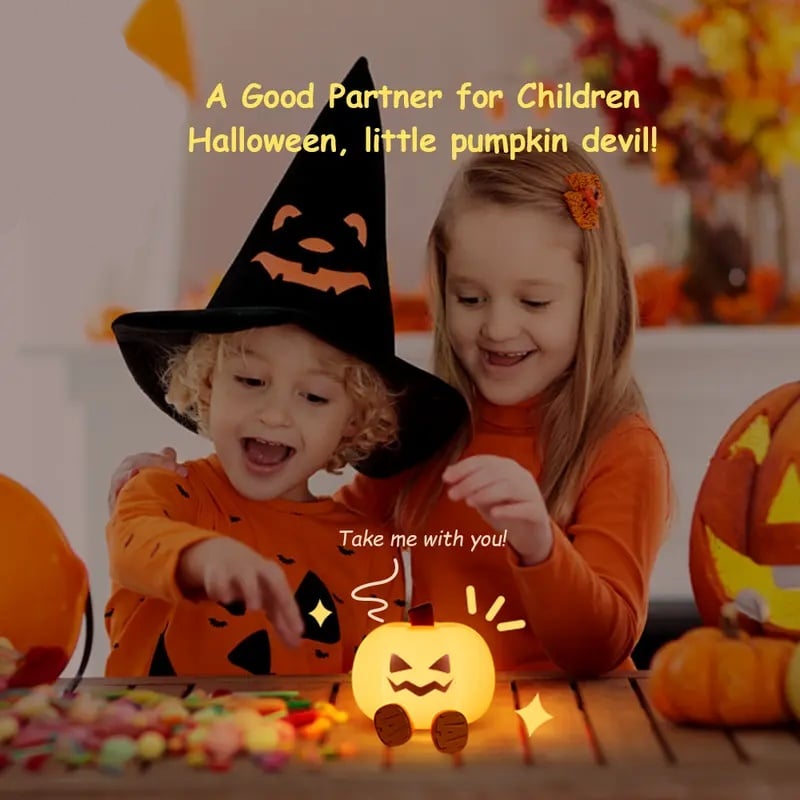 👻🚪🍬Halloween Pumpkin Night Light - Mini Rechargeable LED Touch Lamp