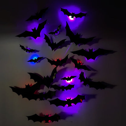 🔥 3D Bat Light Design LED Decorations (contains three sizes: large, medium and small)
