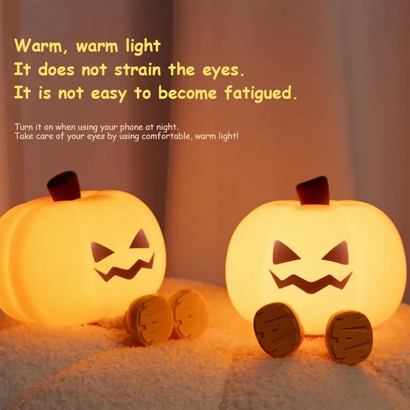 👻🚪🍬Halloween Pumpkin Night Light - Mini Rechargeable LED Touch Lamp