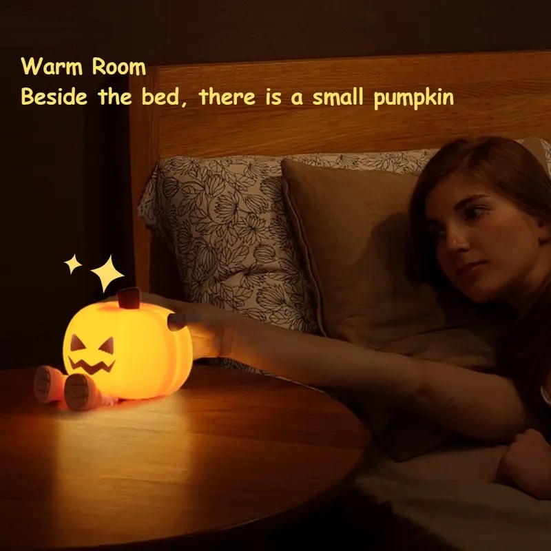 👻🚪🍬Halloween Pumpkin Night Light - Mini Rechargeable LED Touch Lamp