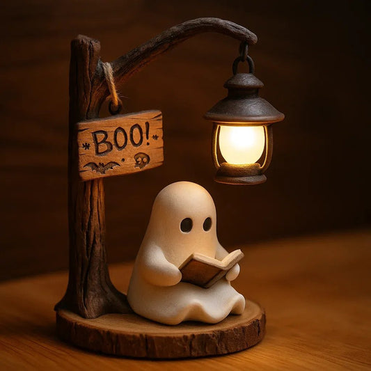 🔥👻📖Cute Ghost Reading Lantern - BOO!(✨Same as in the video)