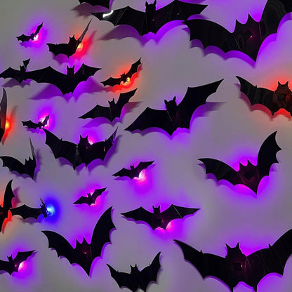 🔥 3D Bat Light Design LED Decorations (contains three sizes: large, medium and small)