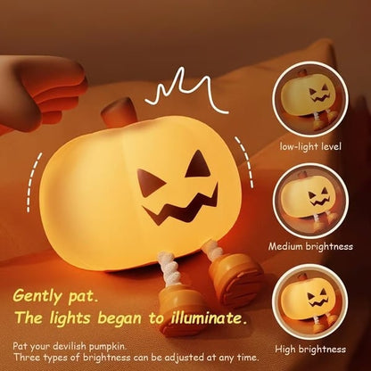 👻🚪🍬Halloween Pumpkin Night Light - Mini Rechargeable LED Touch Lamp