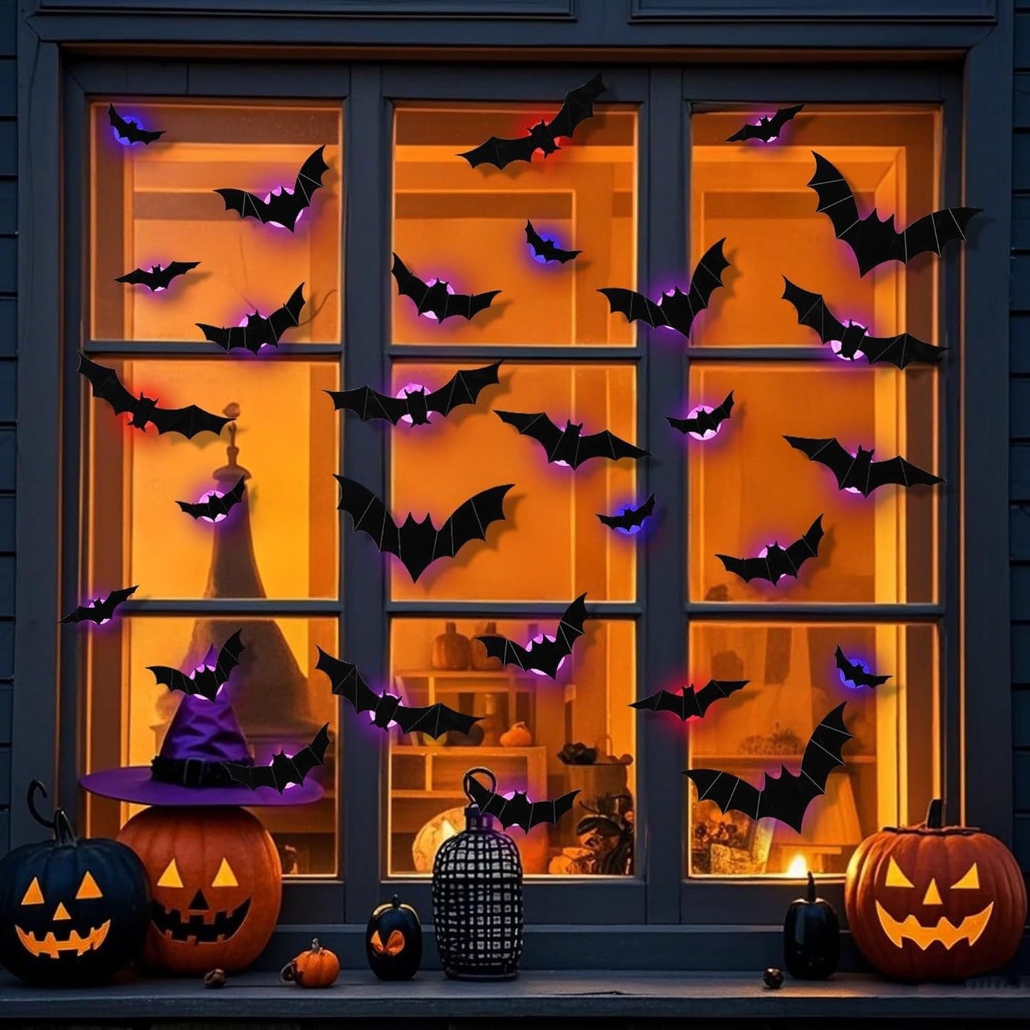 🔥 3D Bat Light Design LED Decorations (contains three sizes: large, medium and small)