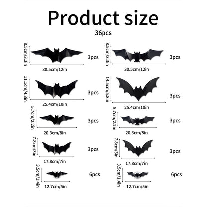 🔥 3D Bat Light Design LED Decorations (contains three sizes: large, medium and small)